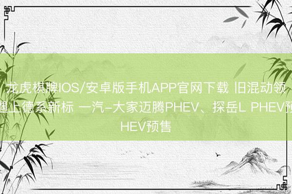 龙虎棋牌IOS/安卓版手机APP官网下载 旧混动领路遇上德系新标 一汽-大家迈腾PHEV、探岳L PHEV预售