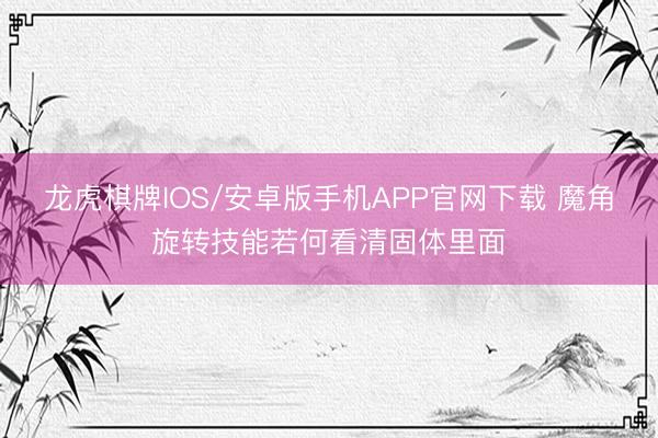 龙虎棋牌IOS/安卓版手机APP官网下载 魔角旋转技能若何看清固体里面